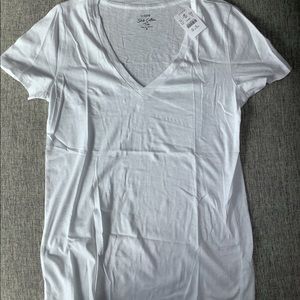 J.Crew Factory White Slub Cotton Tee